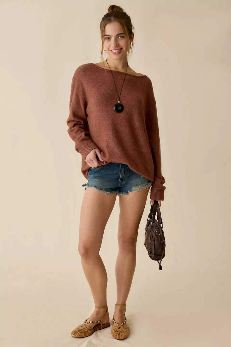 Urban Outfitters Women's Nola Oversized Off-The-Shoulder Sweater