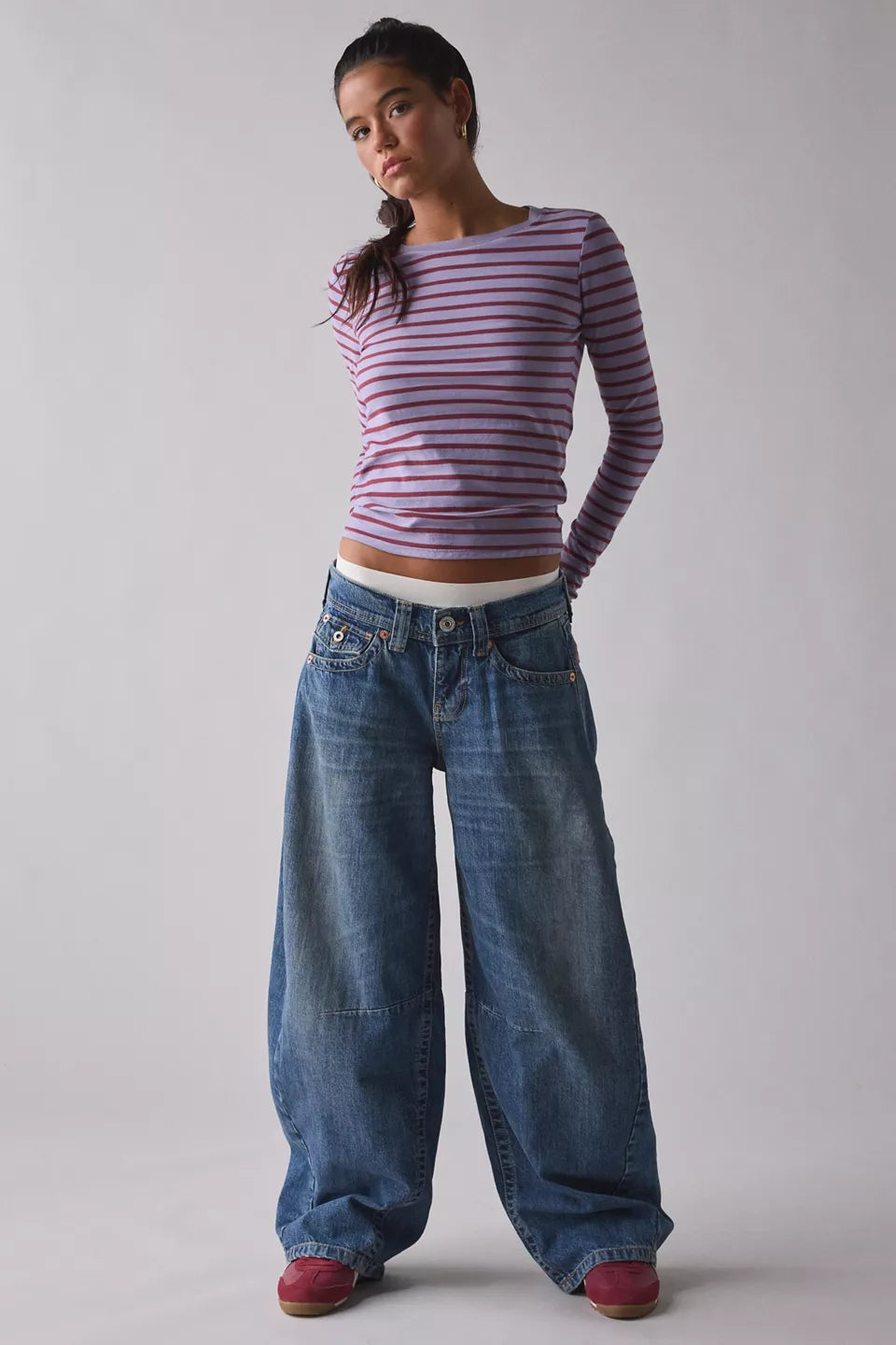 Women's Kayla Cocoon Low-Rise Baggy Barrel Jeans
