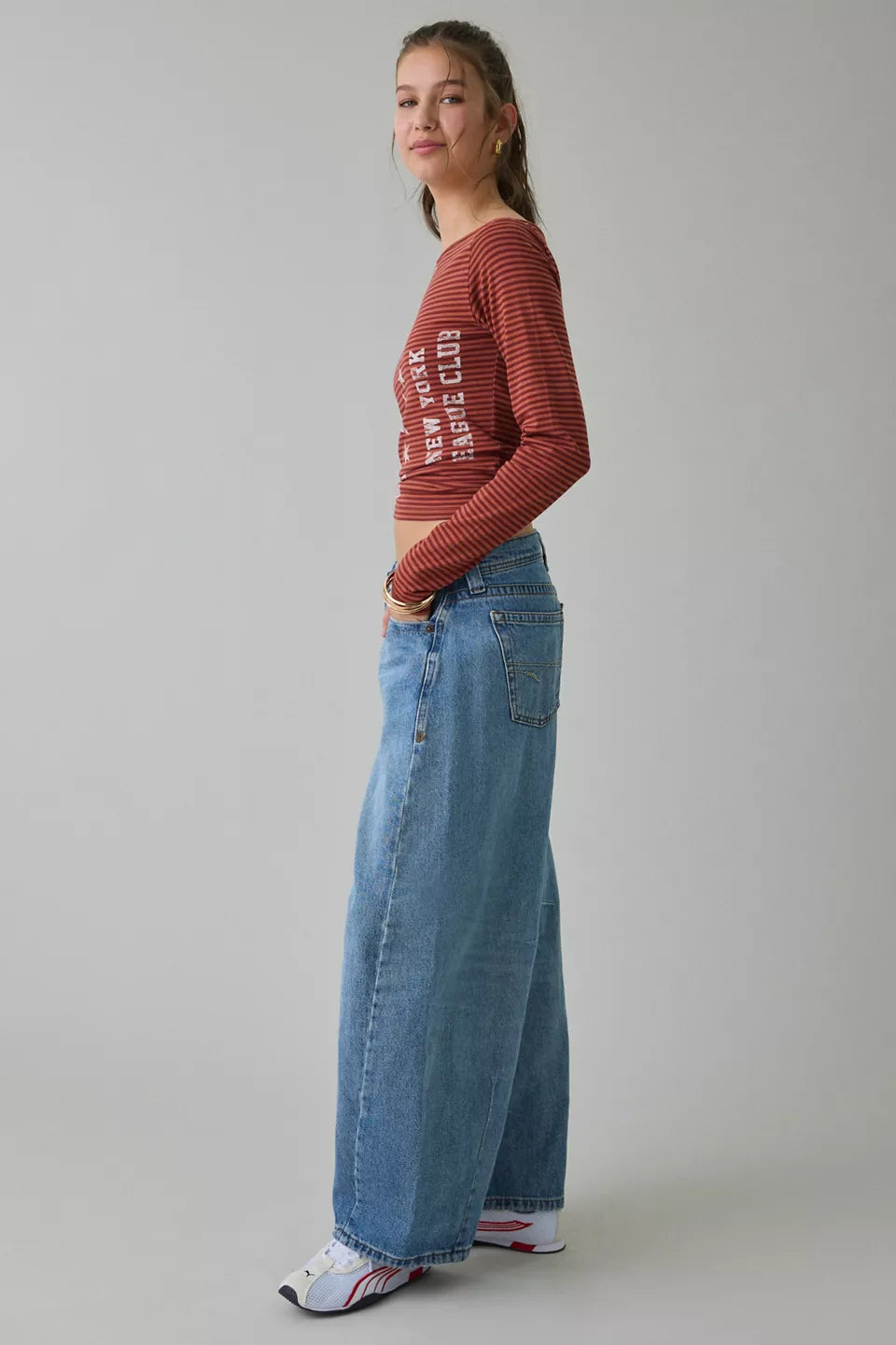 Women's Kayla Cocoon Low-Rise Baggy Barrel Jeans