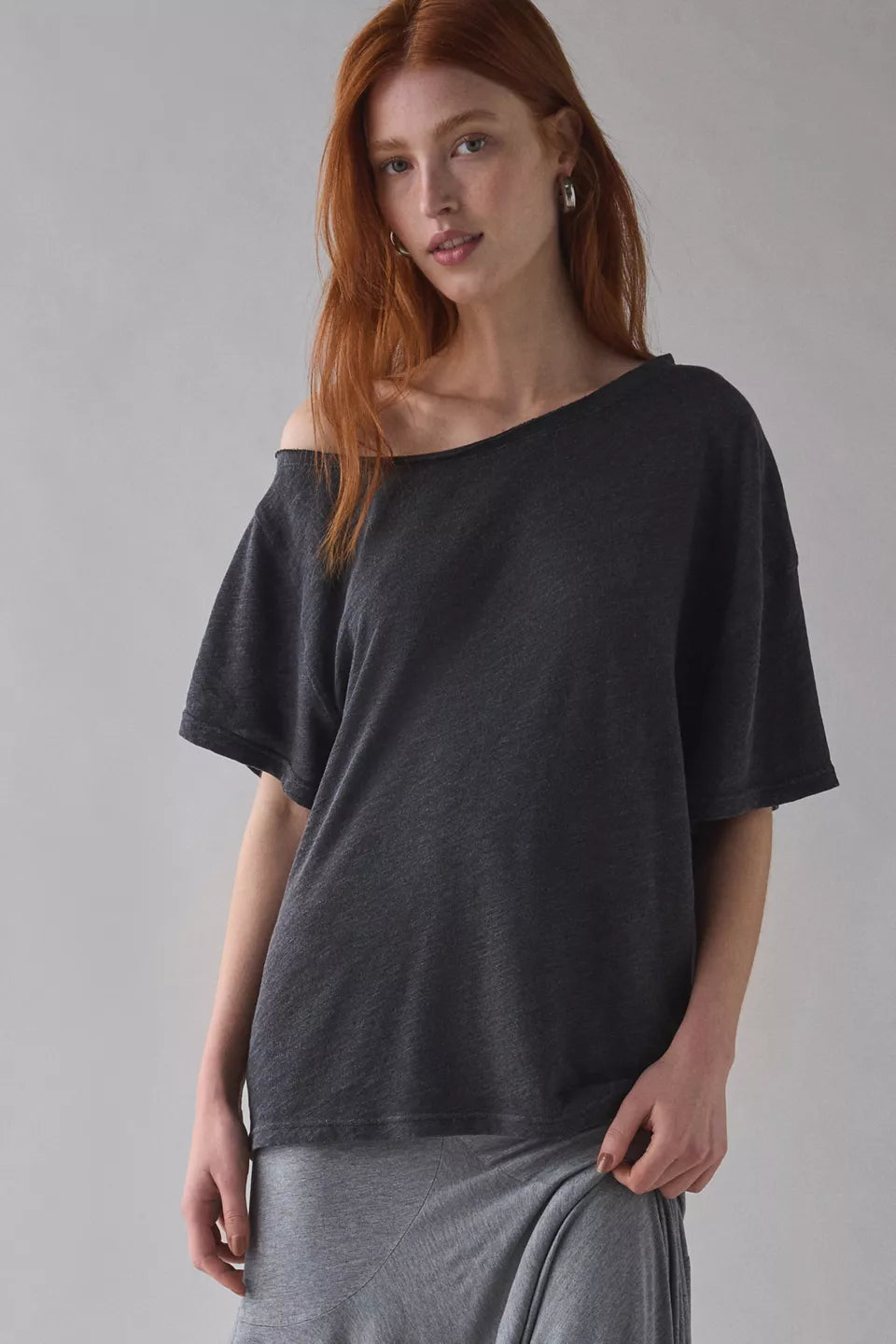 BDG Women's Courtney Off-The-Shoulder Oversized Tee