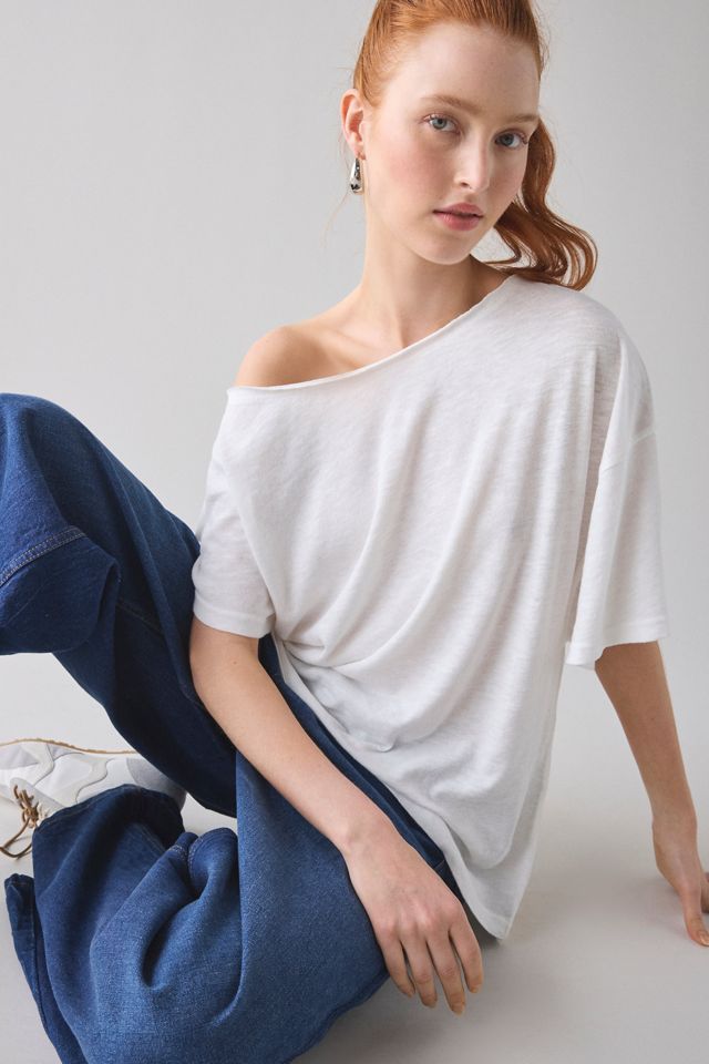 BDG Women's Courtney Off-The-Shoulder Oversized Tee