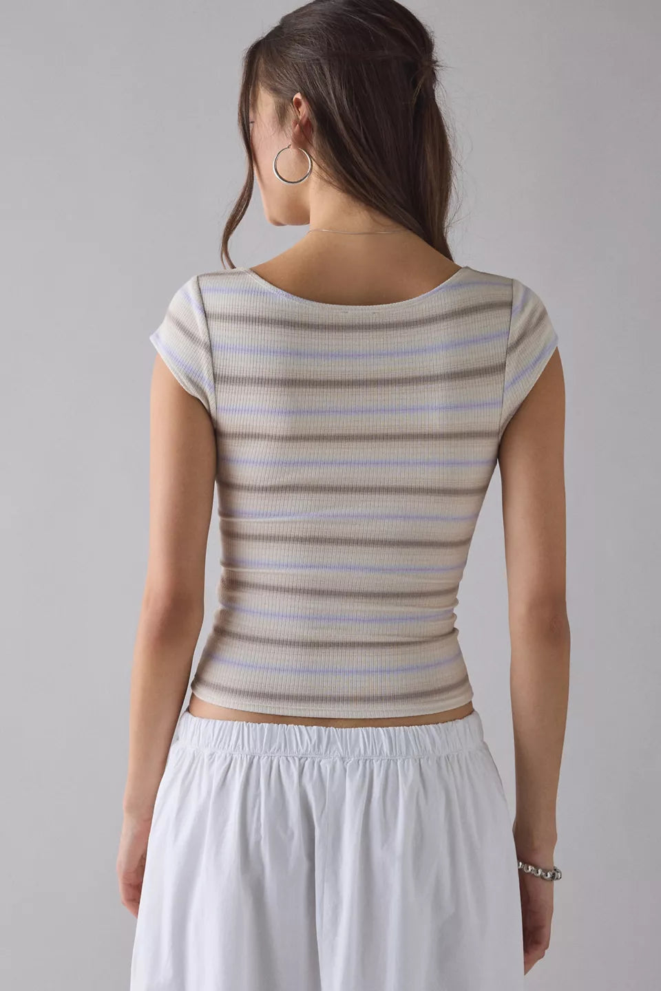 Women's Drew Cap Sleeve Square Neck Cropped Tee