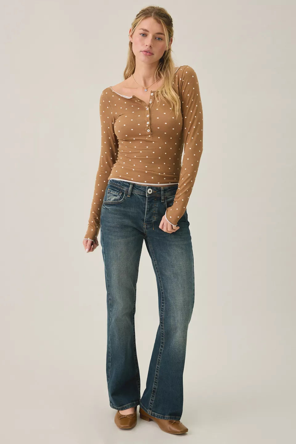 Out From Under Women's Betty Boatneck Long Sleeve Henley Top