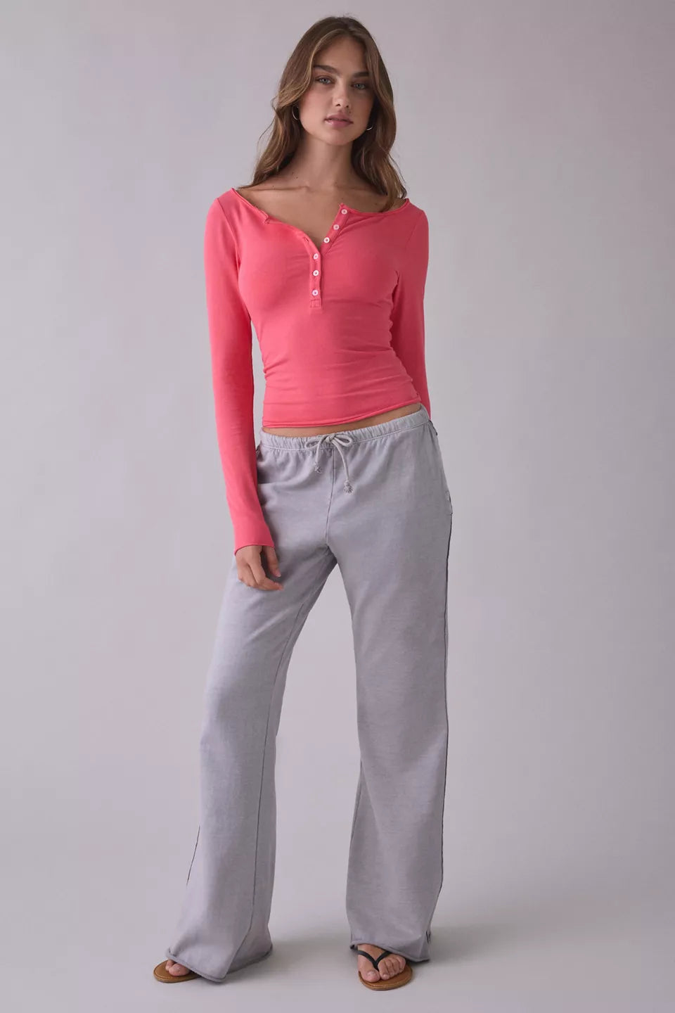 Out From Under Women's Betty Boatneck Long Sleeve Henley Top