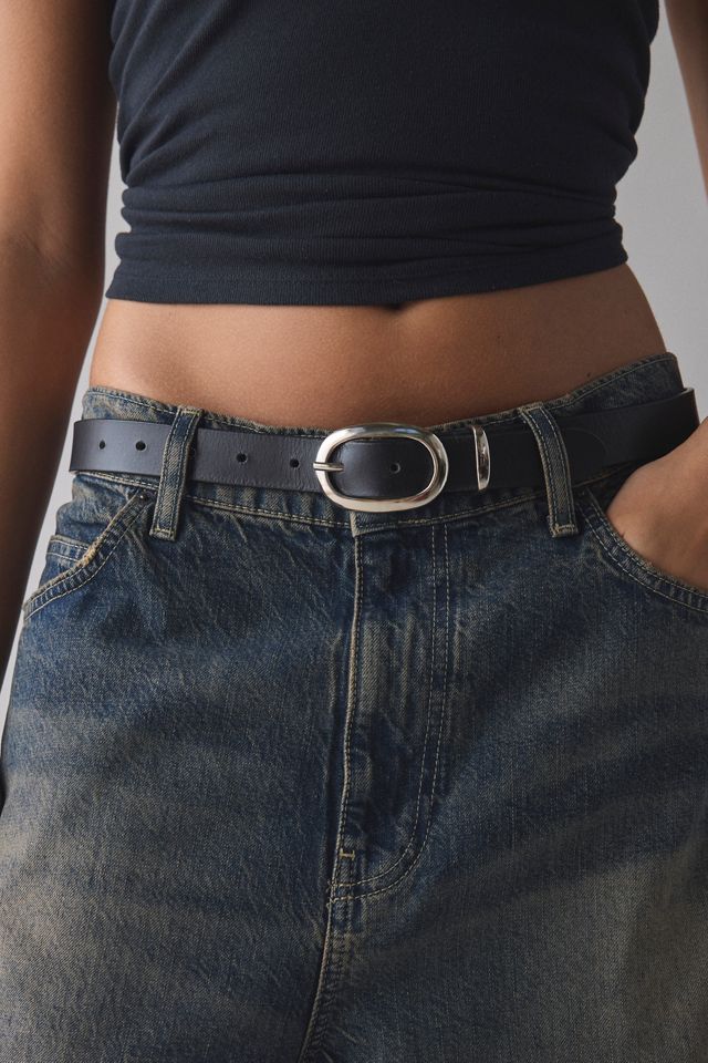 Urban Outfitters Women's Essential Oval Buckle Leather Belt