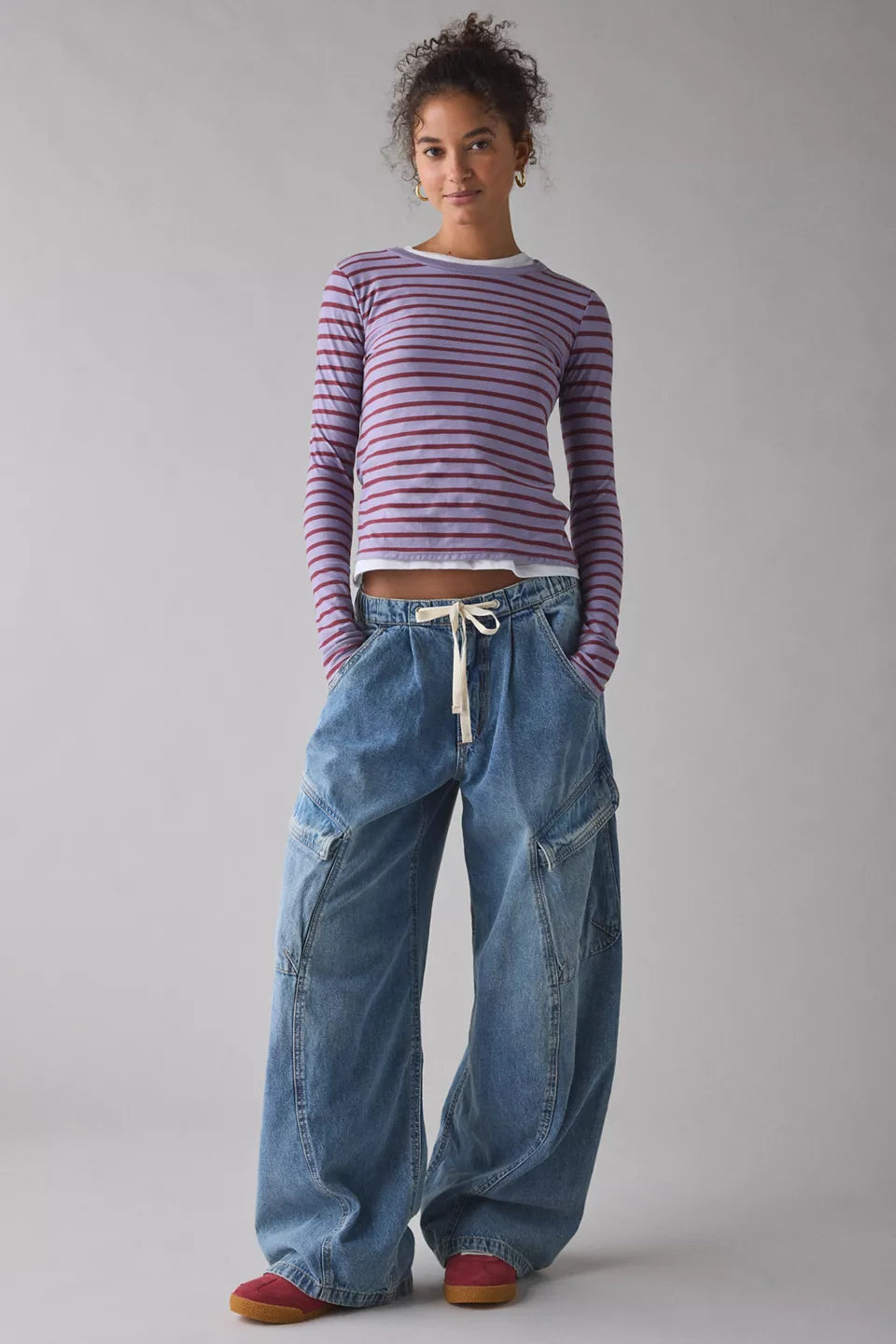 Women's Station Cocoon Baggy Barrel Leg Cargo Jeans