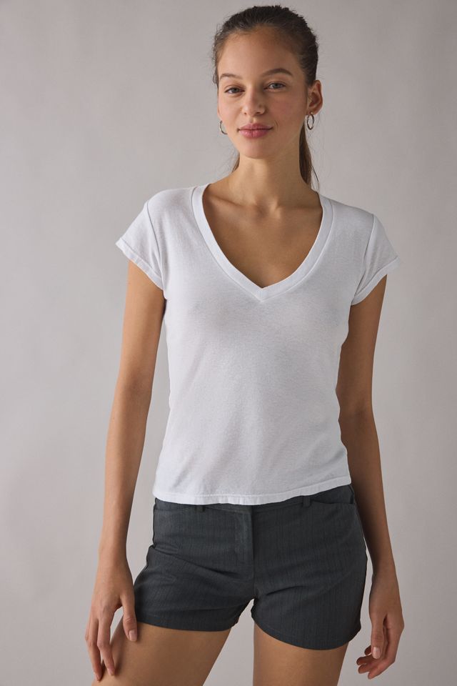 BDG Women's V-Neck Short Sleeve Spill The Tee