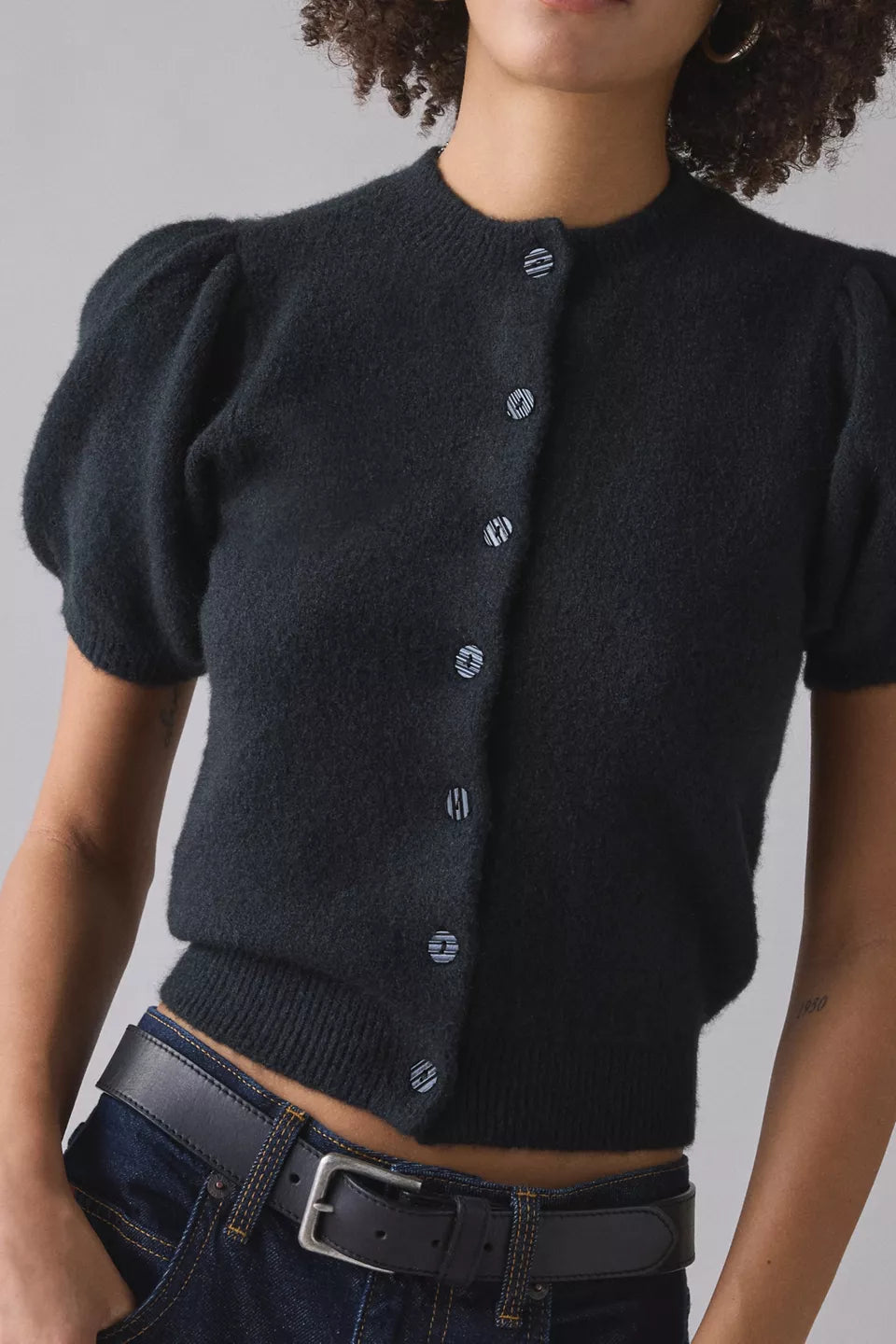 Women's Kate Puff Short Sleeve Cropped Cardigan