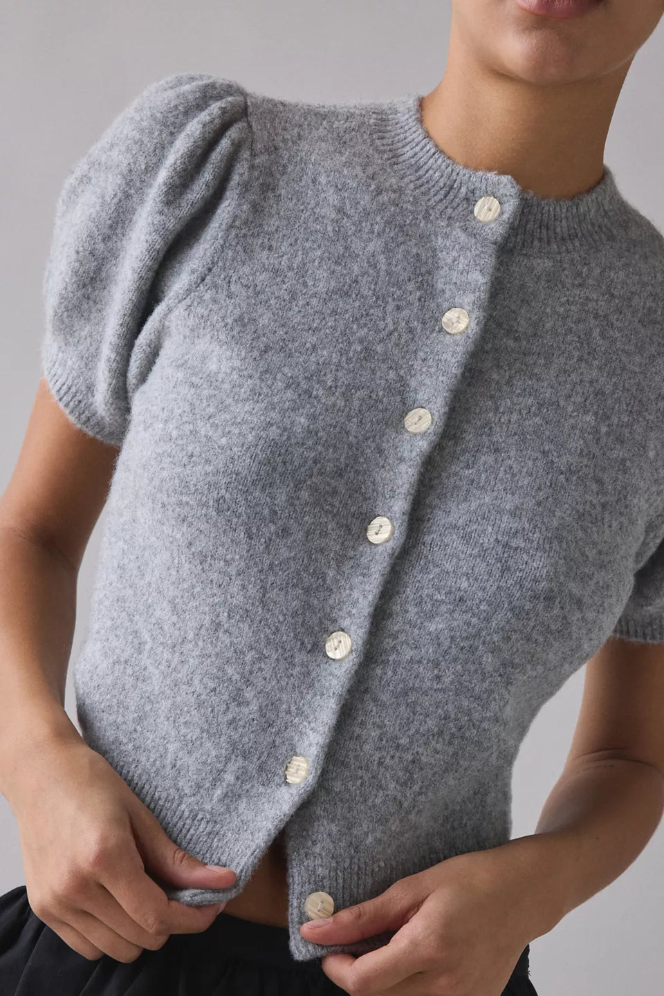 Women's Kate Puff Short Sleeve Cropped Cardigan