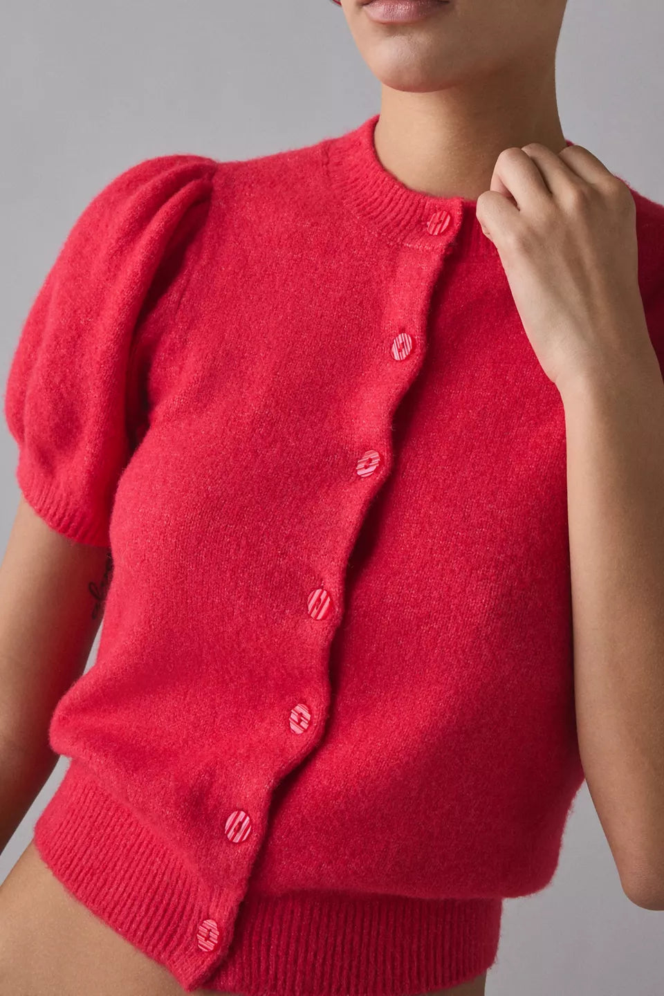 Women's Kate Puff Short Sleeve Cropped Cardigan