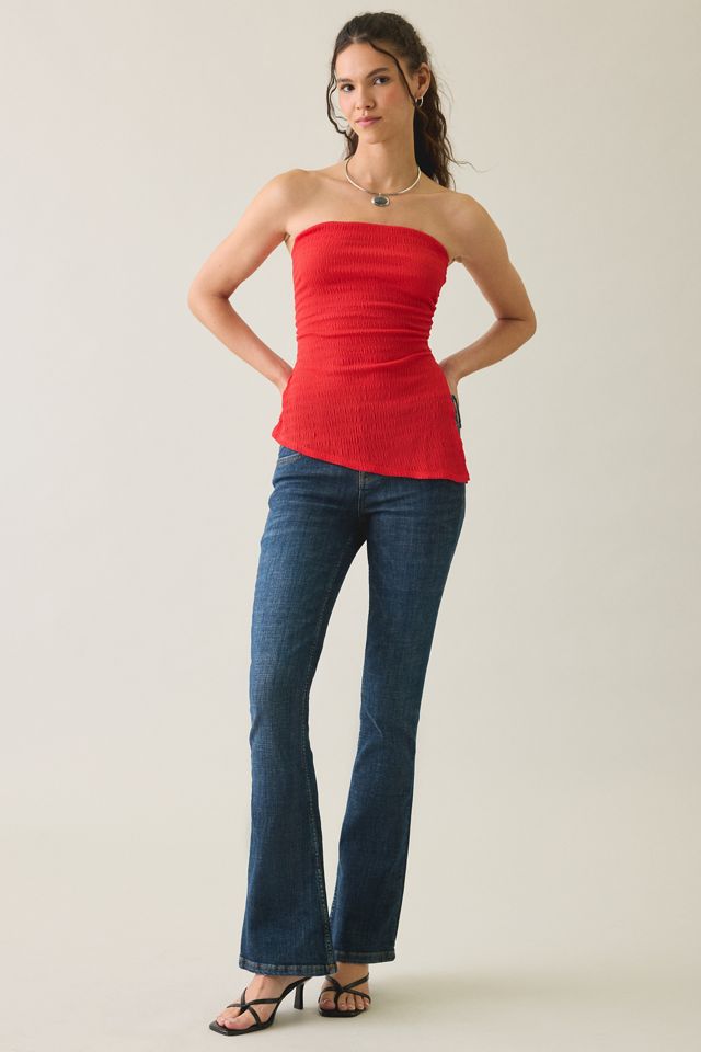 UO Afterparty Asymmetric Side-Slit Flyaway Tube Top