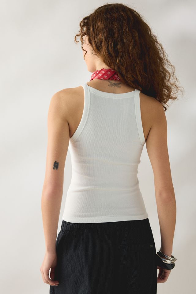 BDG Women's Off-Duty Ribbed Round Neck Tank Top
