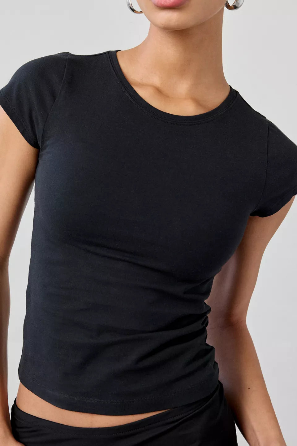 Out From Under Women's Bec Short Sleeve Cropped Baby Tee