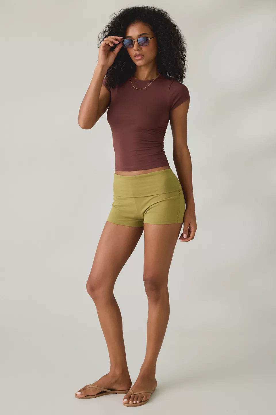 Out From Under Women's Bec Short Sleeve Cropped Baby Tee