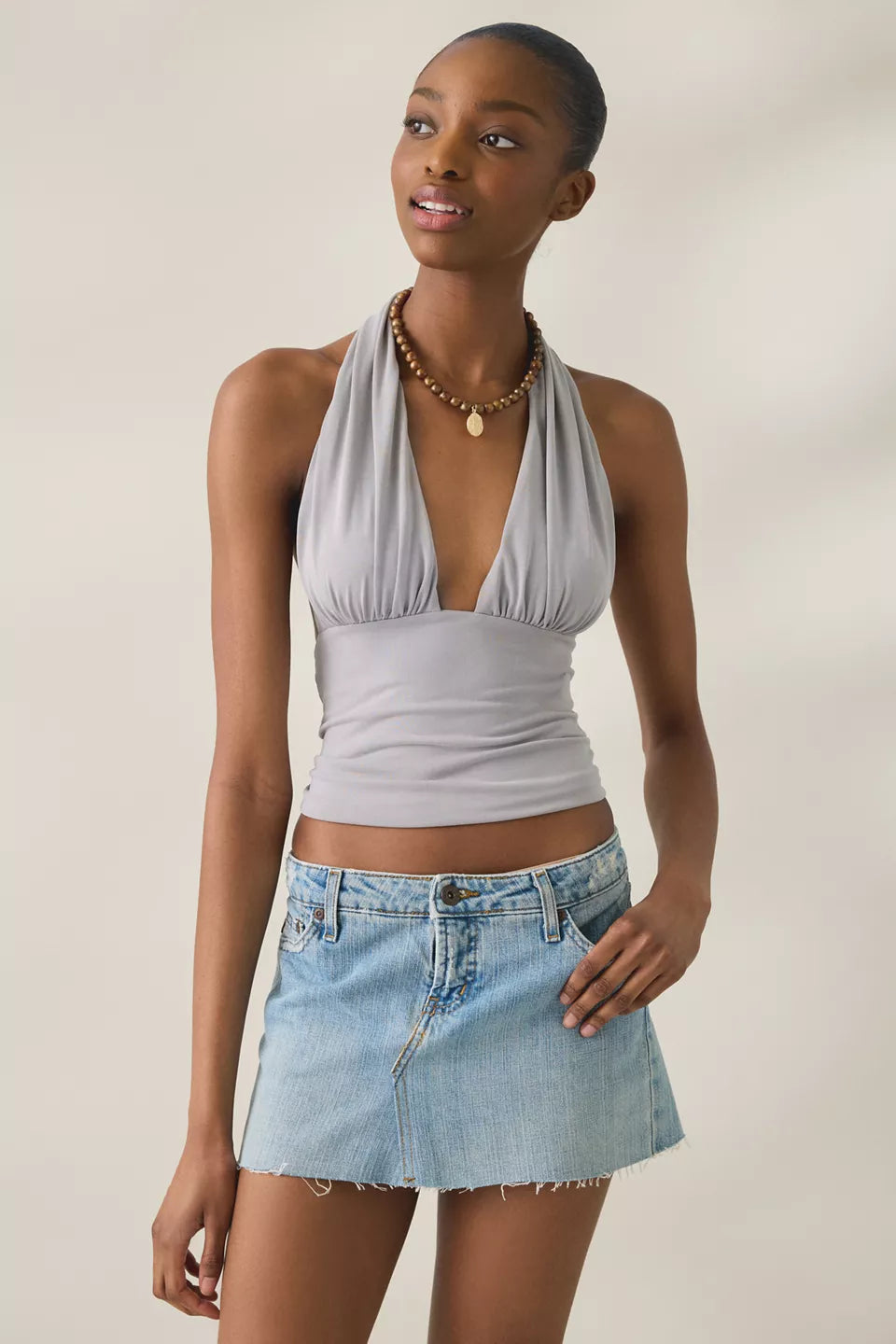 Women's Party For You Jersey Knit Plunging Halter Top