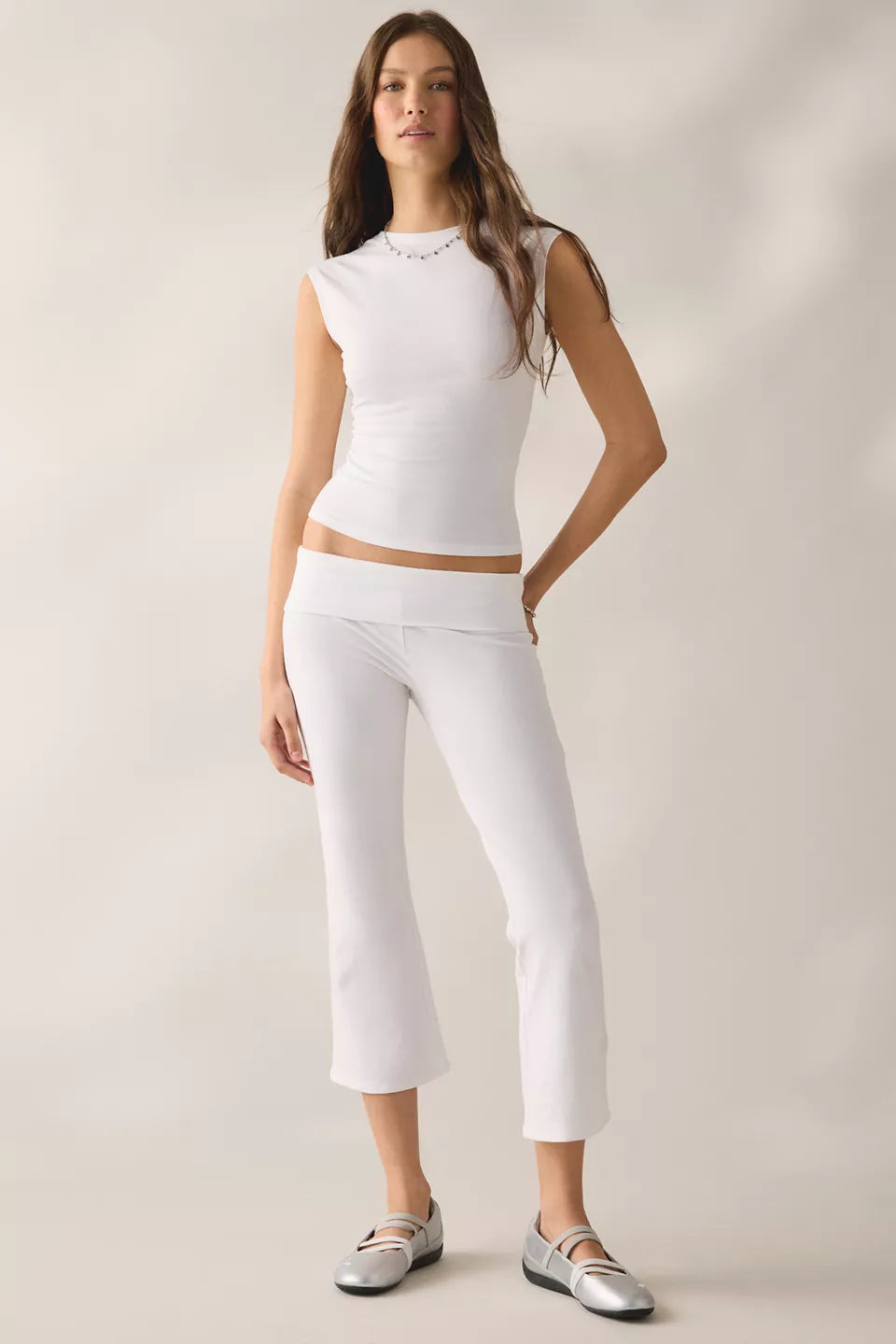 Women's Bec Cropped Foldover Kick Flare Pants