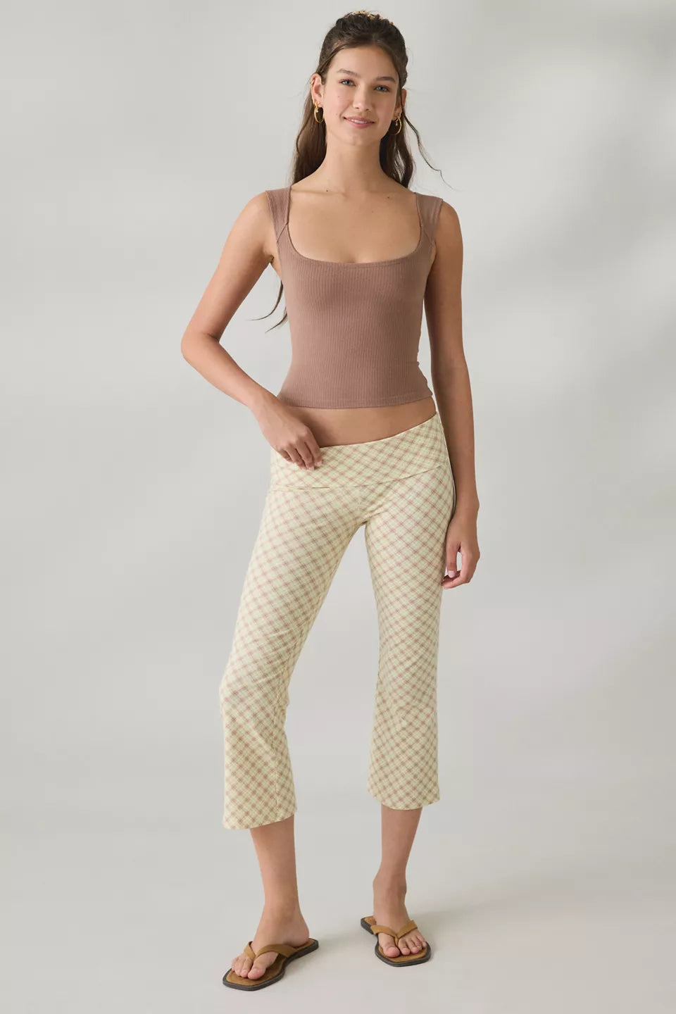 Women's Bec Cropped Foldover Kick Flare Pants