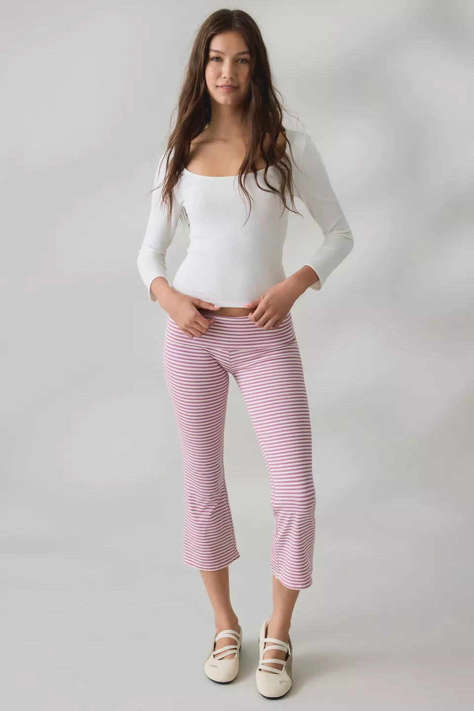 Women's Bec Cropped Foldover Kick Flare Pants