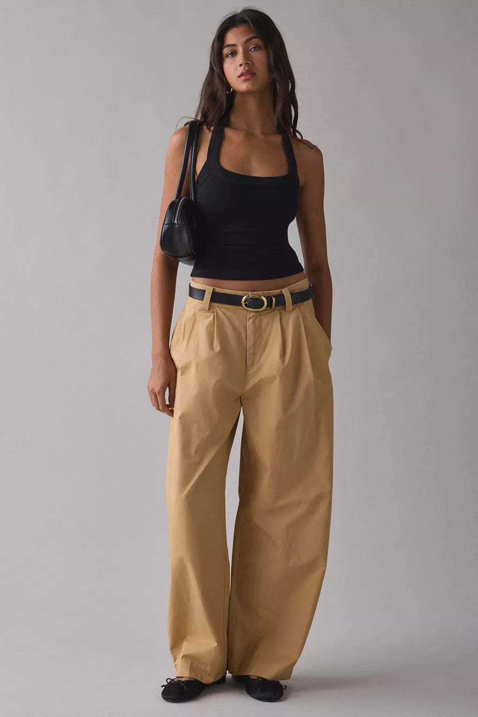 BDG Women's Nova Ribbed Knit Cropped Halter Top