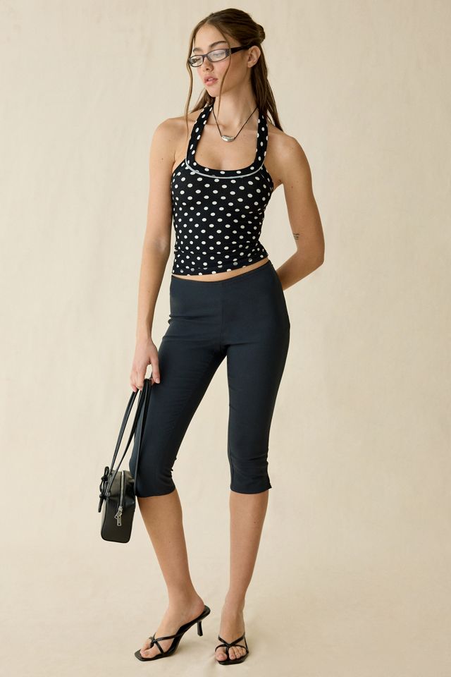 BDG Women's Nova Ribbed Knit Cropped Halter Top