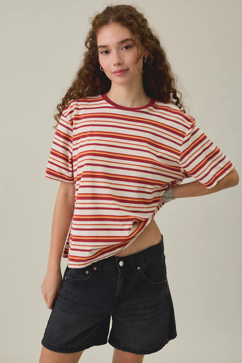 BDG Women's Boxy Short Sleeve Spill The Tee
