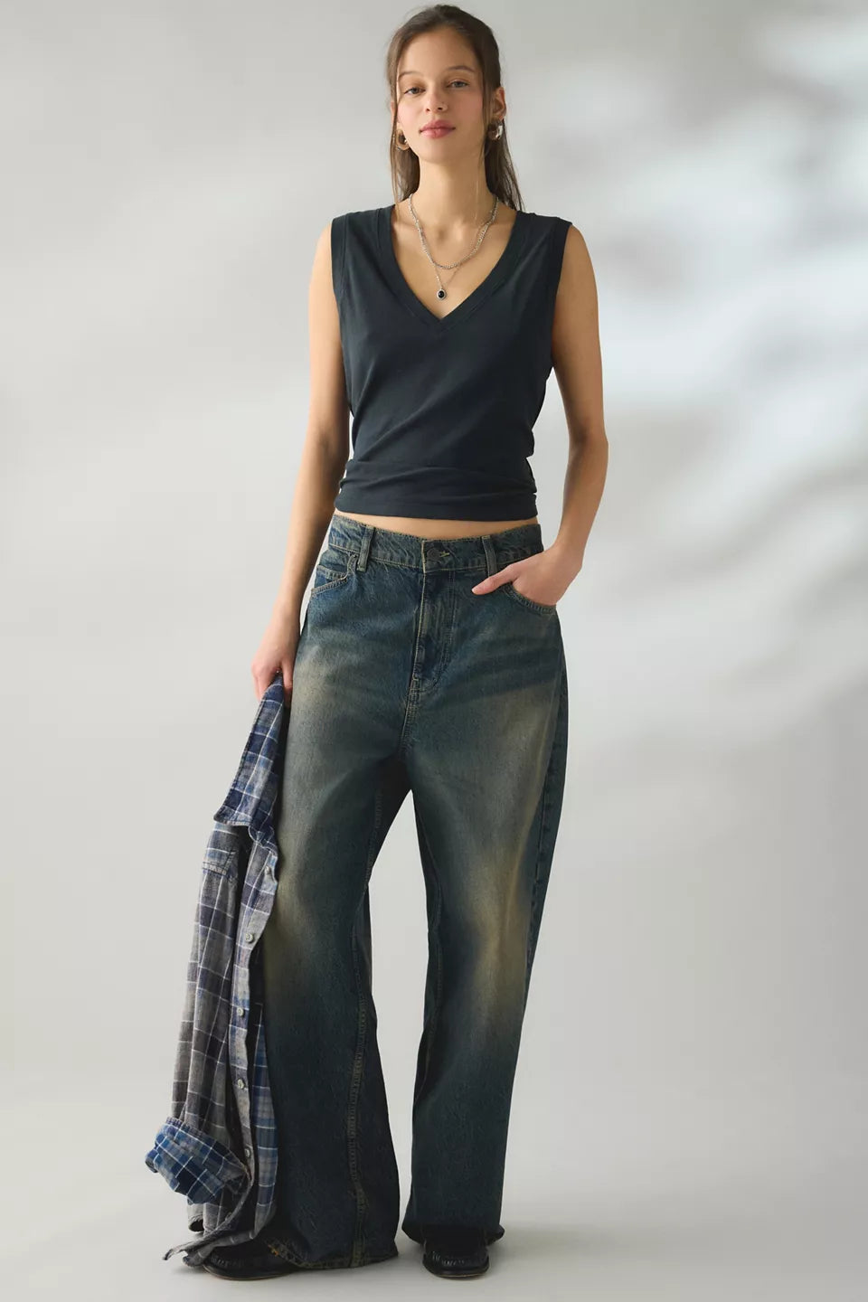 BDG Women's V-Neck Sleeveless Spill The Tee