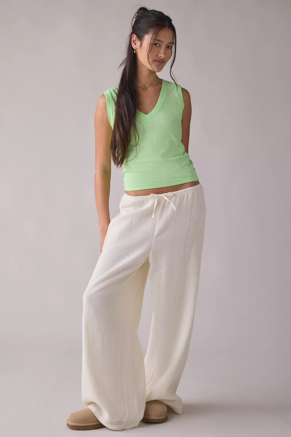 BDG Women's V-Neck Sleeveless Spill The Tee