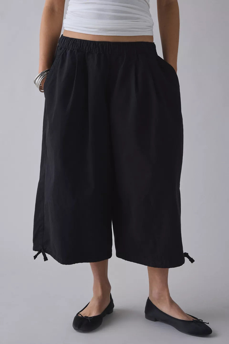 Women's Bobbi Cropped Baggy Pull-On Pants