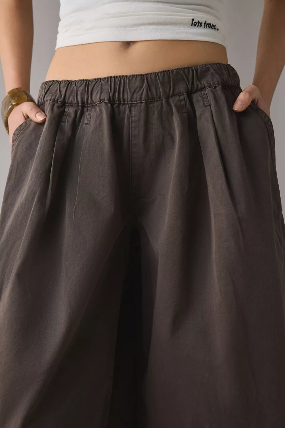 Women's Bobbi Cropped Baggy Pull-On Pants