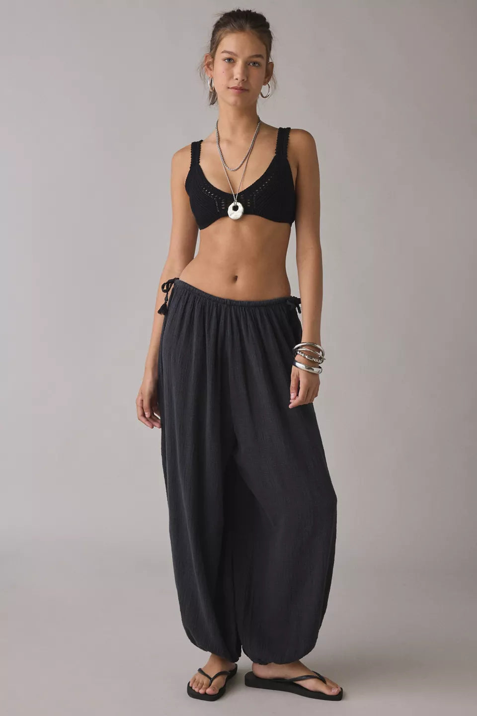 Women's Golden Hour Side-Tie Cotton Balloon Pants