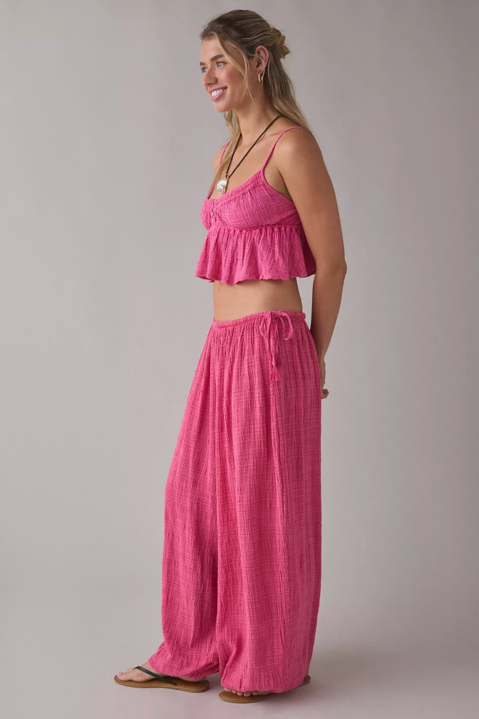 Women's Golden Hour Side-Tie Cotton Balloon Pants