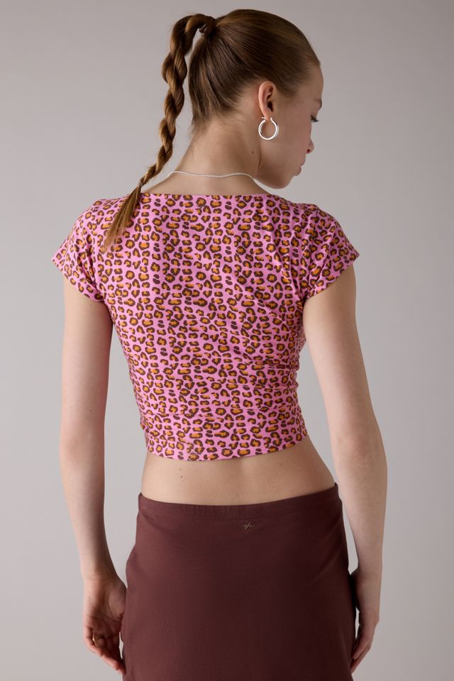 Out From Under Women's Bec Twist-Front Cotton Cropped Tee