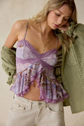 Kimchi Blue Women's Ella Flyaway Ruffle Lace Trim Cami