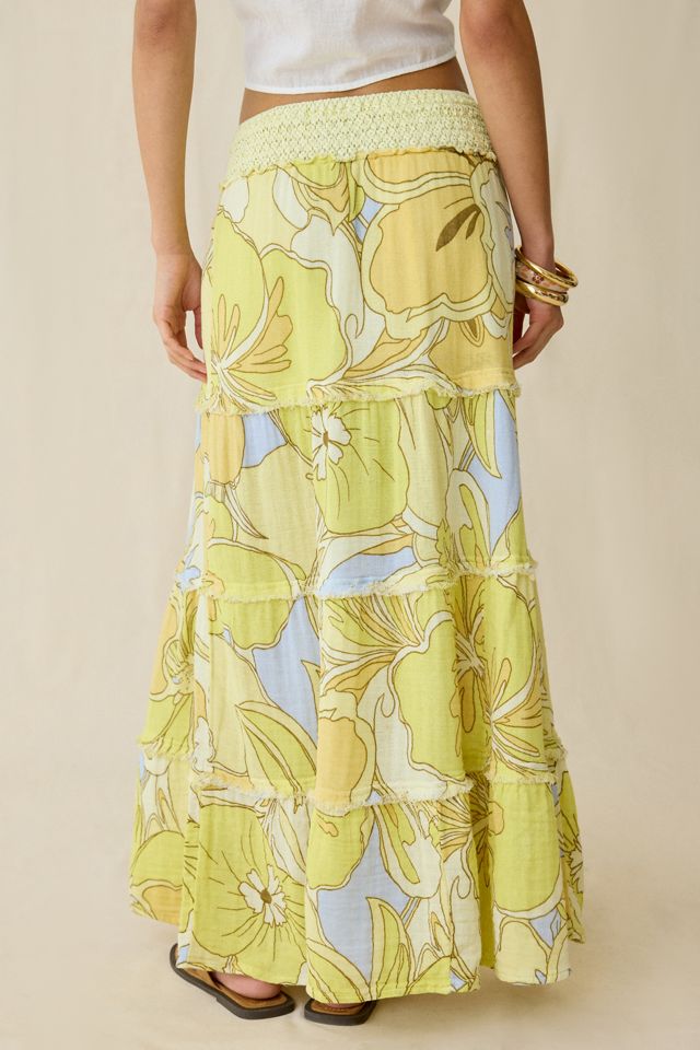 Kimchi Blue Women's On My Mind Smocked Waist Tiered Maxi Skirt