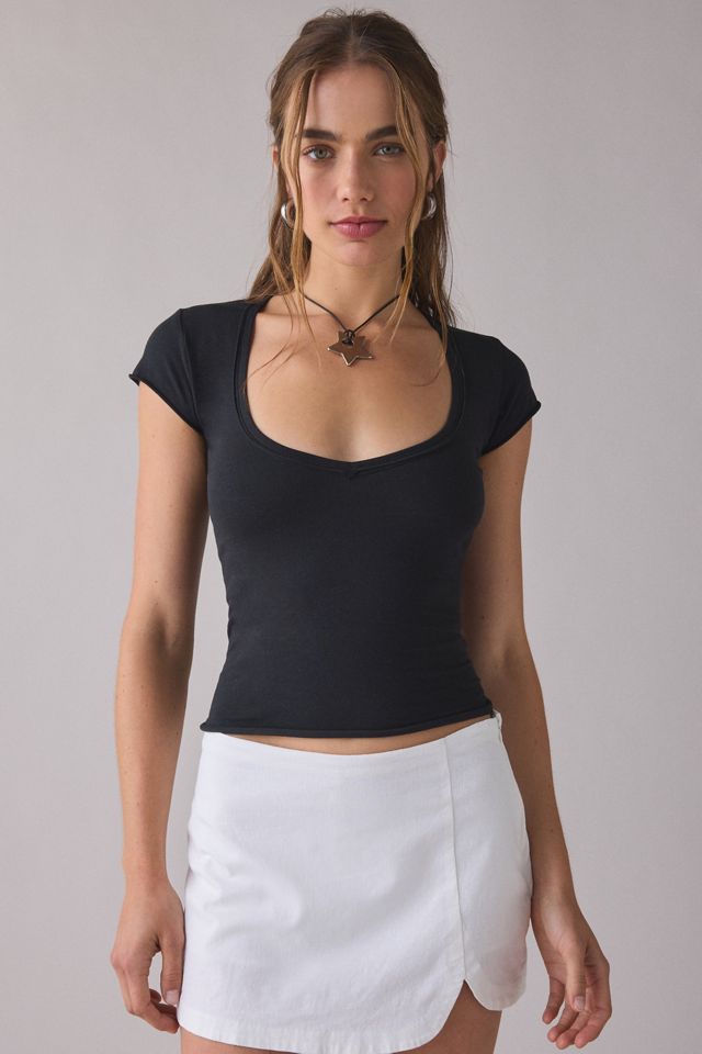 Out From Under Women's Cotton Compression V-Neck Tee