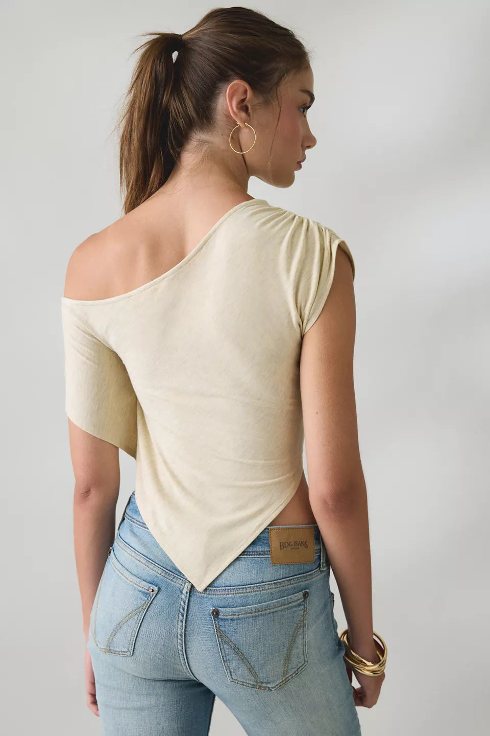 Women's Bia Jersey Knit Asymmetric Off-The-Shoulder Poncho