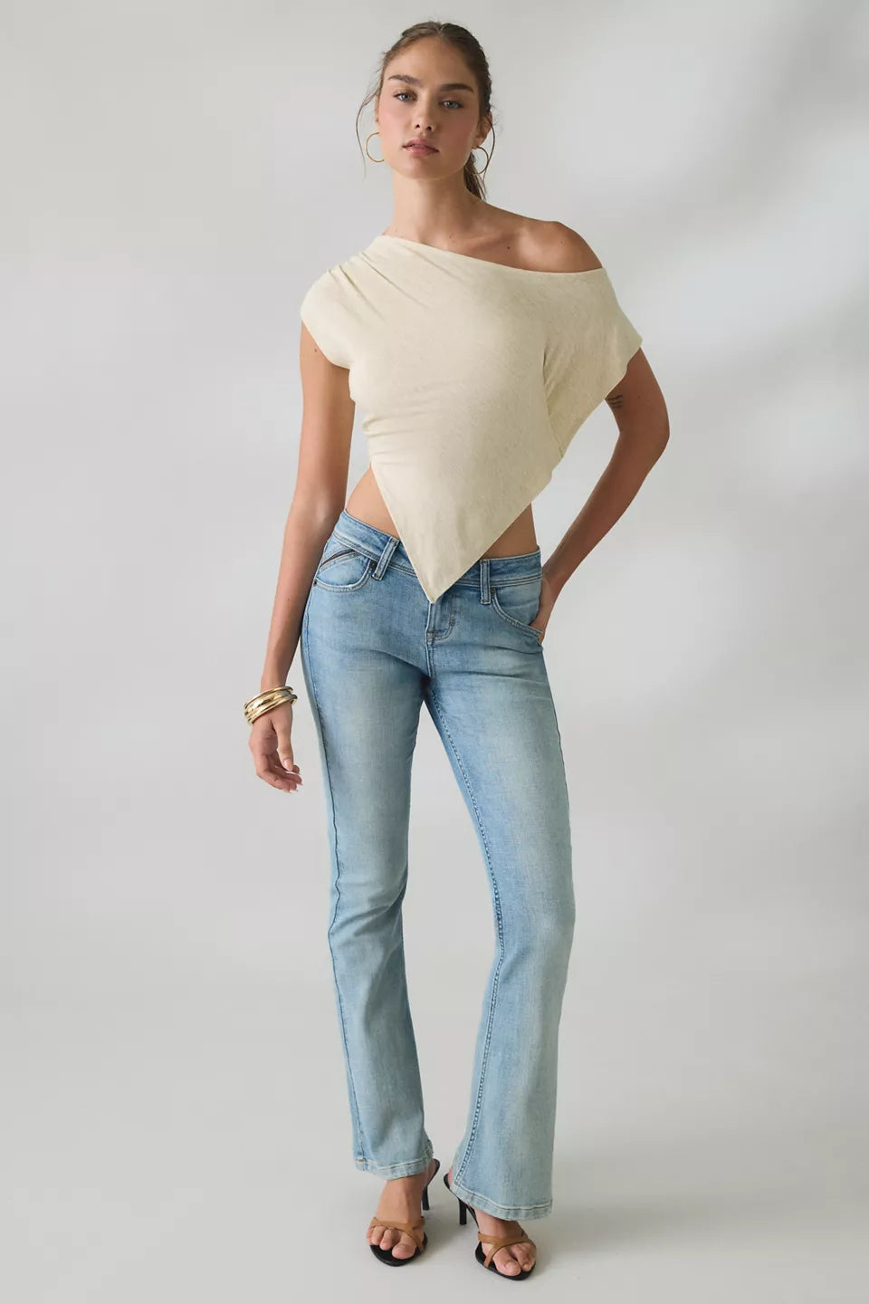 Women's Bia Jersey Knit Asymmetric Off-The-Shoulder Poncho