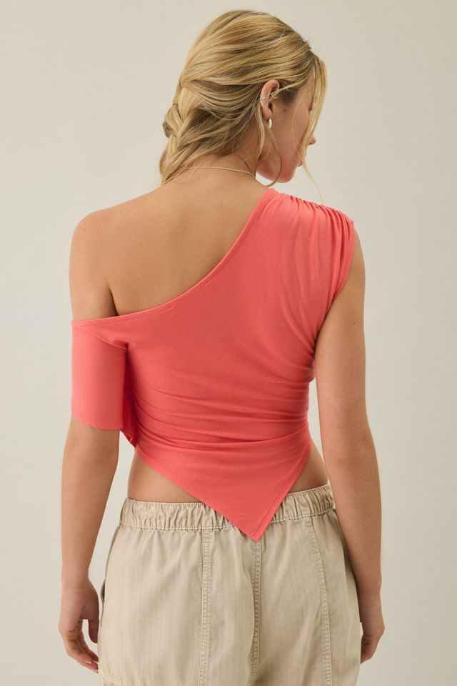 Urban Outfitters Women's Bia Jersey Knit Asymmetric Off-The-Shoulder Poncho