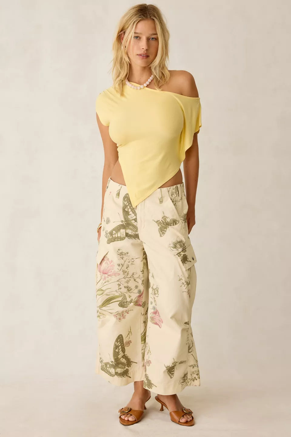 Urban Outfitters Women's Bia Jersey Knit Asymmetric Off-The-Shoulder Poncho