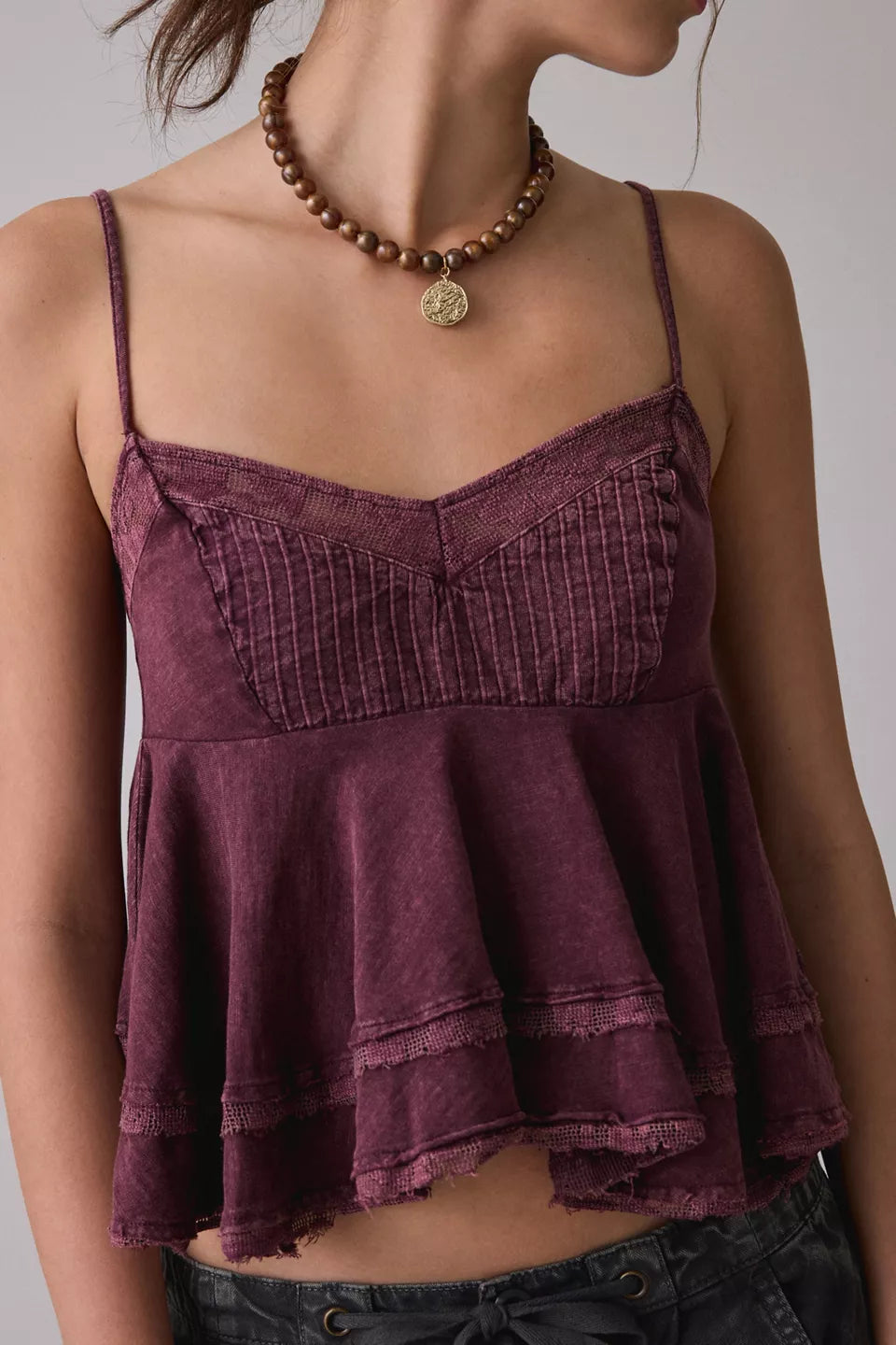 Women's Luckiest One Lace Trim Babydoll Cami