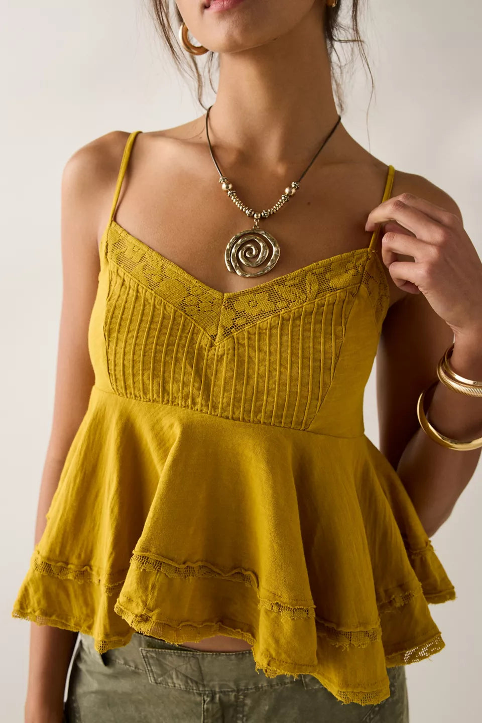 Women's Luckiest One Lace Trim Babydoll Cami