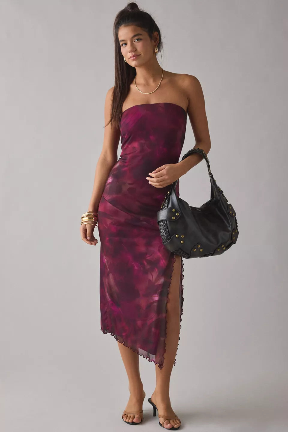 Women's Samara Mesh Strapless Midi Dress