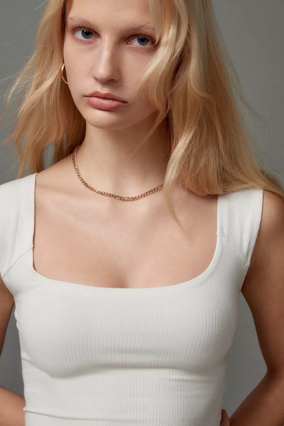 Women's Ribbed Square Neck Cropped Tank Top