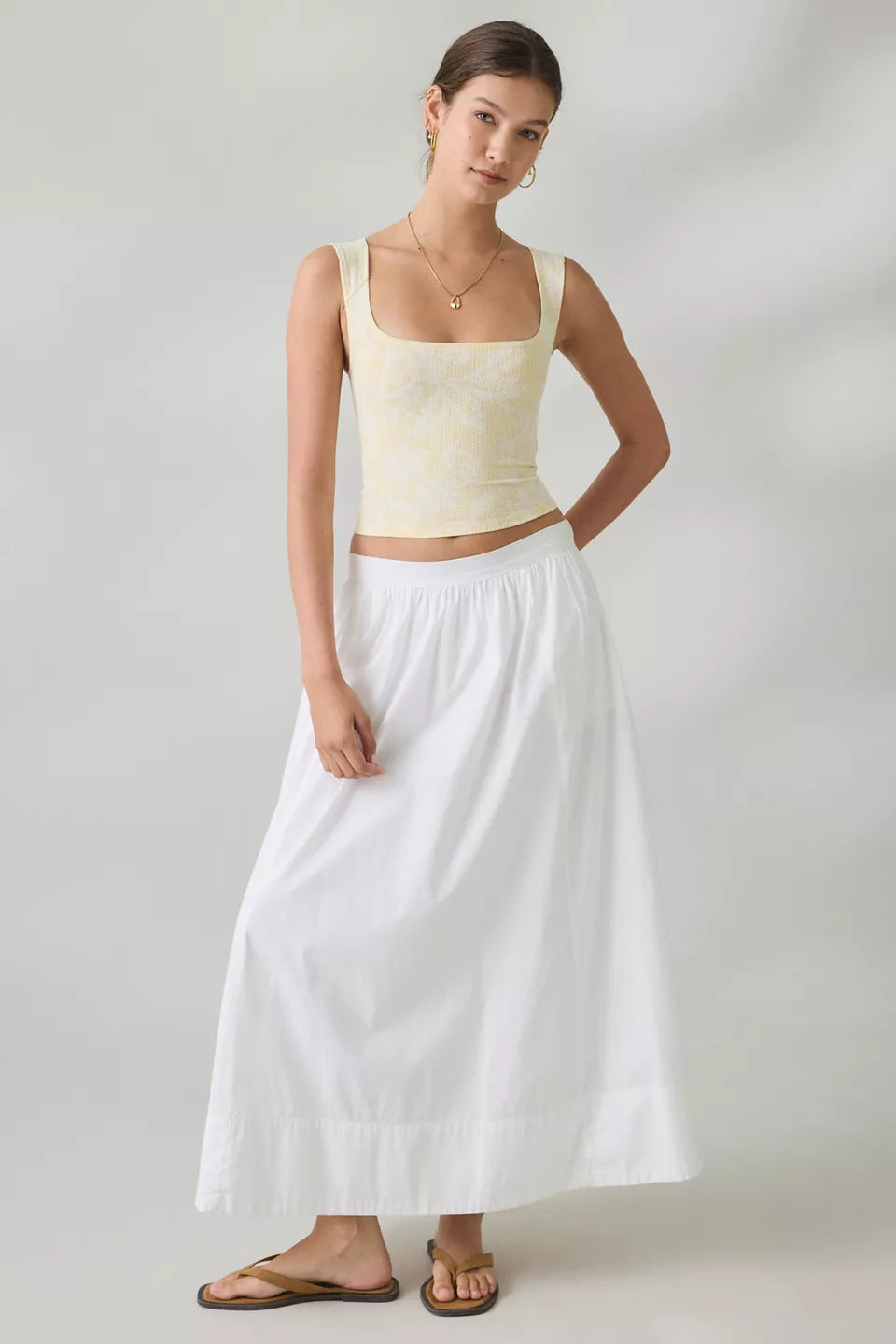 Women's Ribbed Square Neck Cropped Tank Top