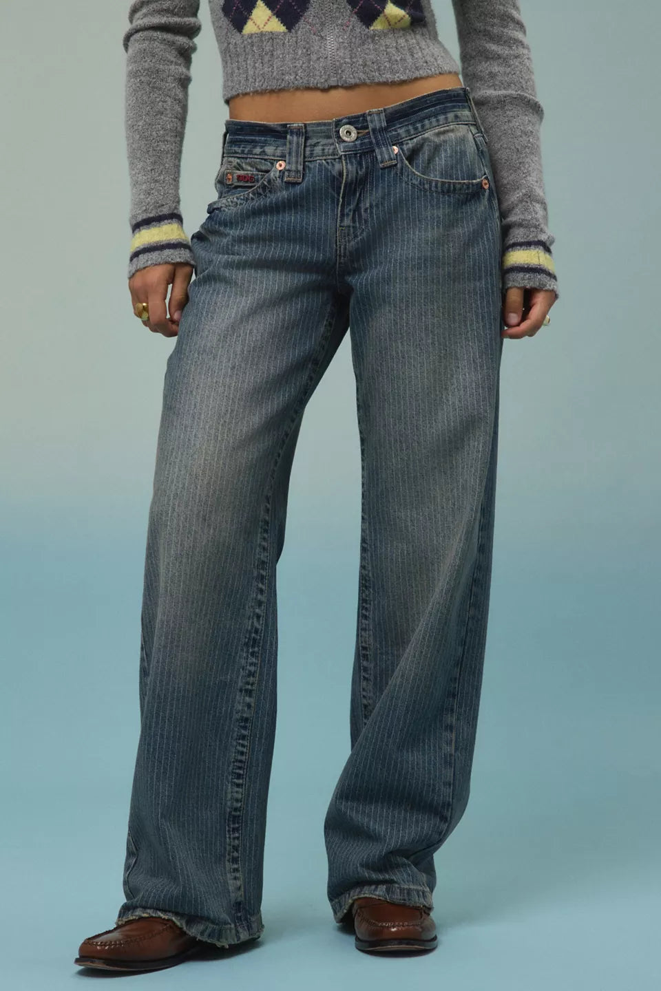 Women's Kayla Printed Low-Rise Baggy Jeans