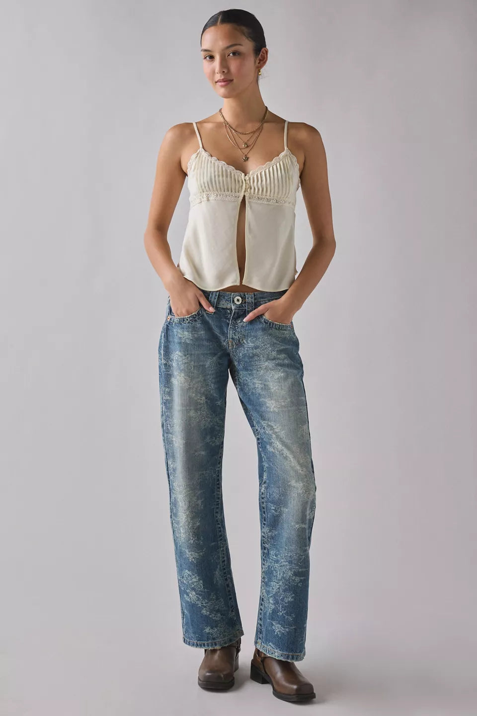 Women's Kayla Printed Low-Rise Baggy Jeans