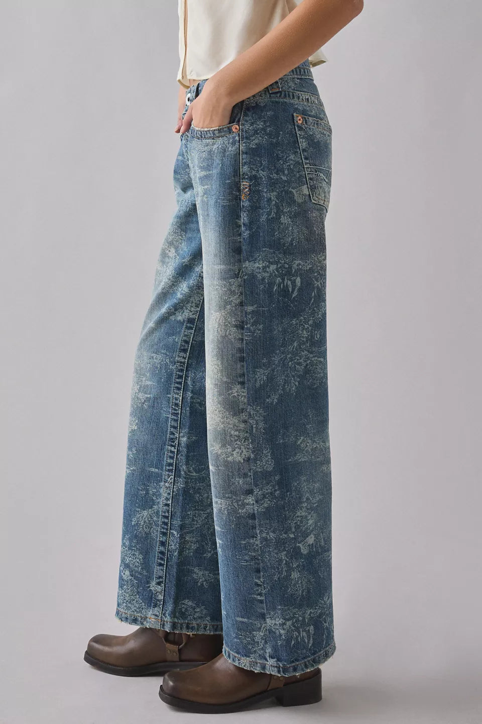 Women's Kayla Printed Low-Rise Baggy Jeans