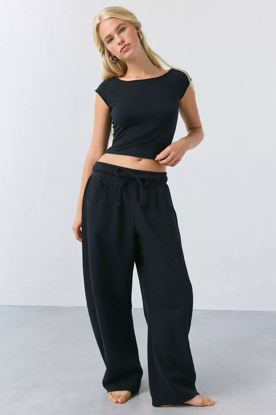 Out From Under Women's Cotton Compression Boatneck Cropped Tee