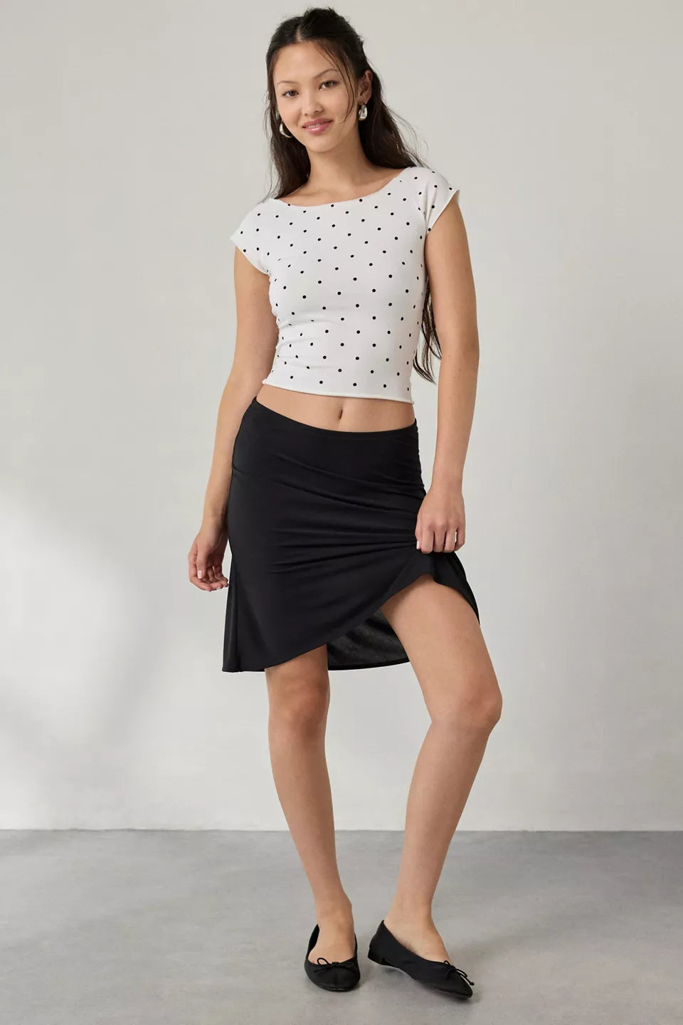 Women's Cotton Compression Boatneck Cropped Tee