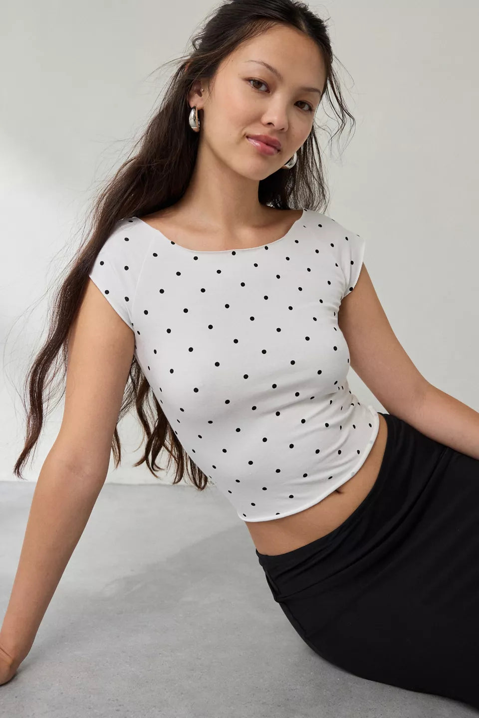 Out From Under Women's Cotton Compression Boatneck Cropped Tee
